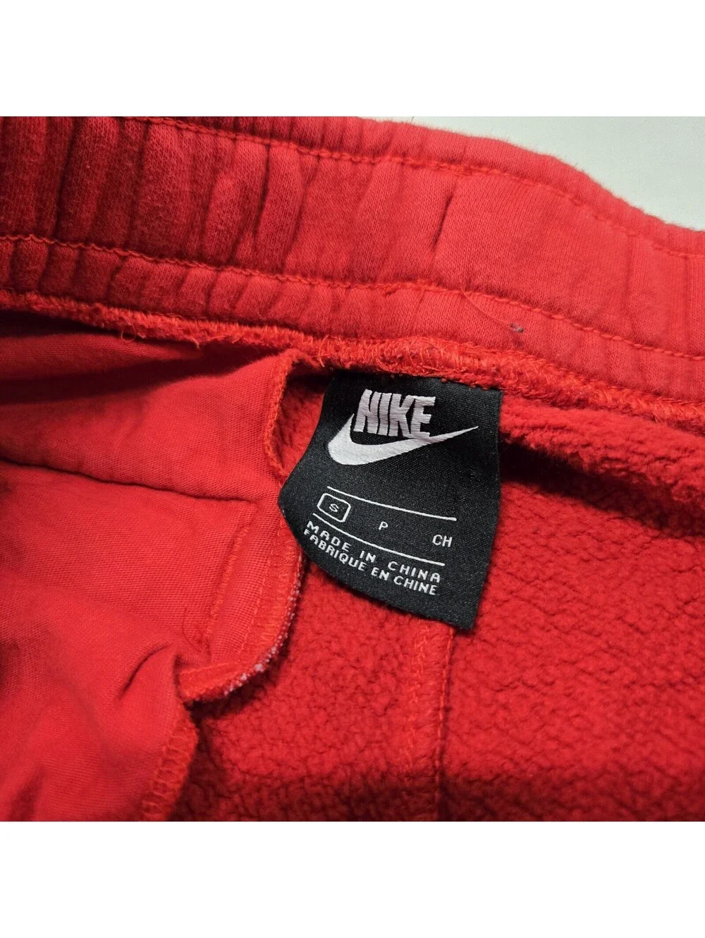 EUC Sz SMALL Nike NSW AllOver Swoosh Fleece Sweatpants University Red CJ4869-657